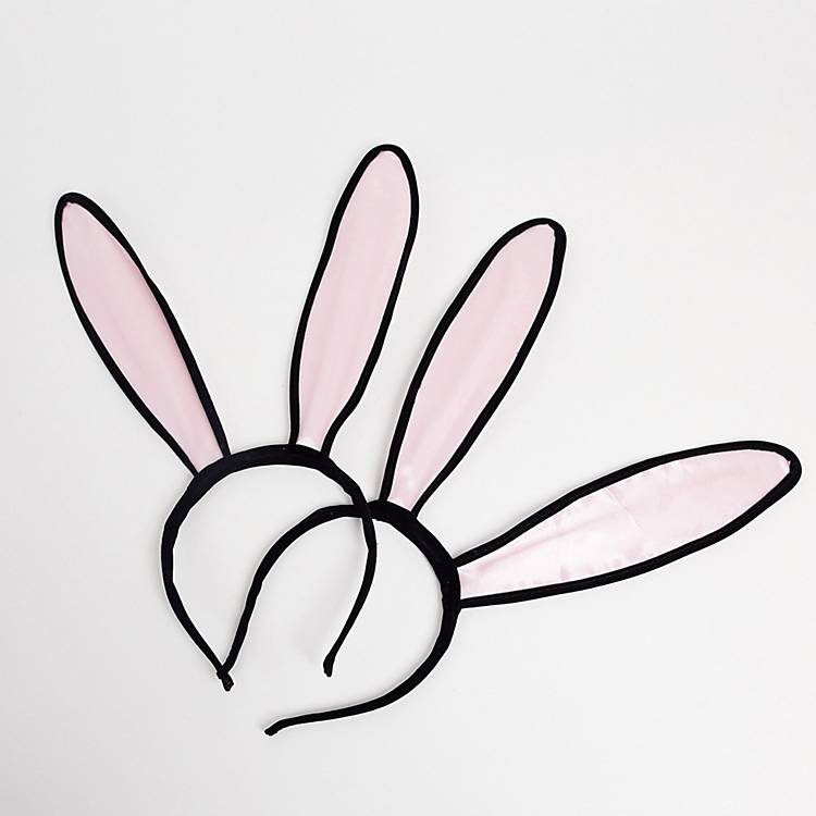 Bunny headband pink black