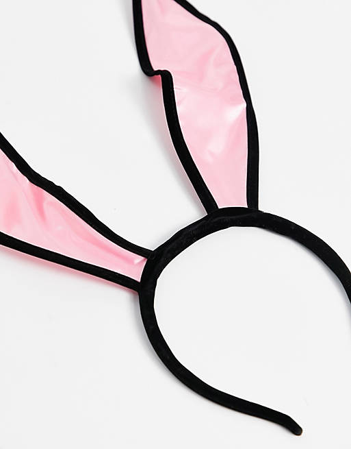 Bunny headband pink black